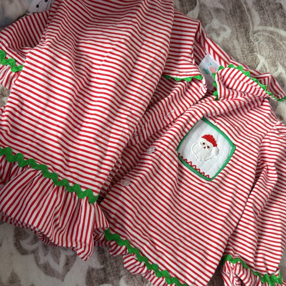 stitchy fish smocked pjs